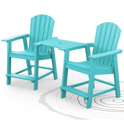 Borghild HIPS Adirondack Chair with Table