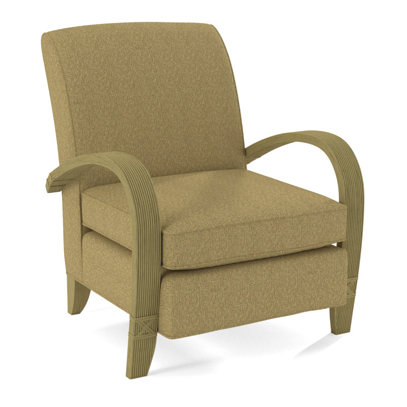 Vero Armchair, Light Blue Performance Fabric; 0851-55, Brass