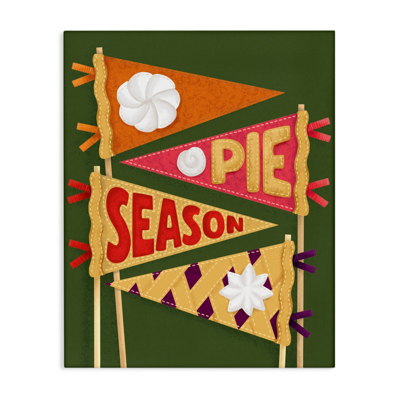 Toile «Pie Season Pennants», conception par Jilly Jack Designs, H 30 po x l 24 po