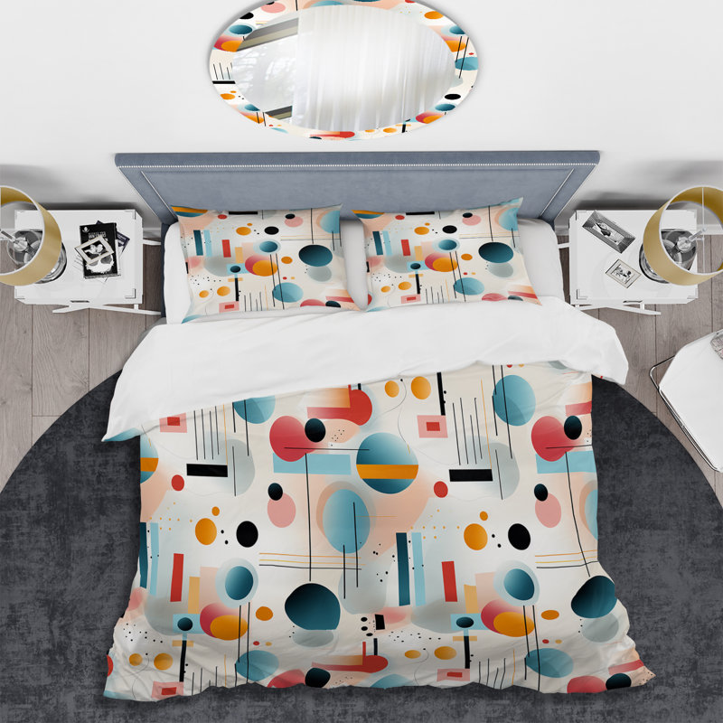 Urban Tranquility I - Ensemble de housse de couette géométrique - Microfibre de polyester