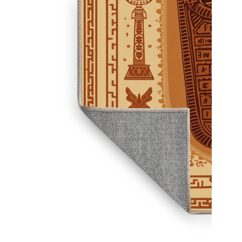 Tapis oriental brun lavable à la machine Botkins, 8 x 10