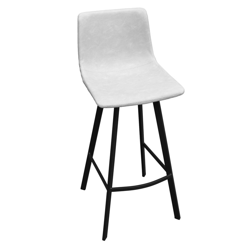 Tabouret de bar et de comptoir en cuir synthétique Latitude Run, Gris clair