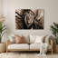 «Big Cats Cape Lion», art mural en métal noir