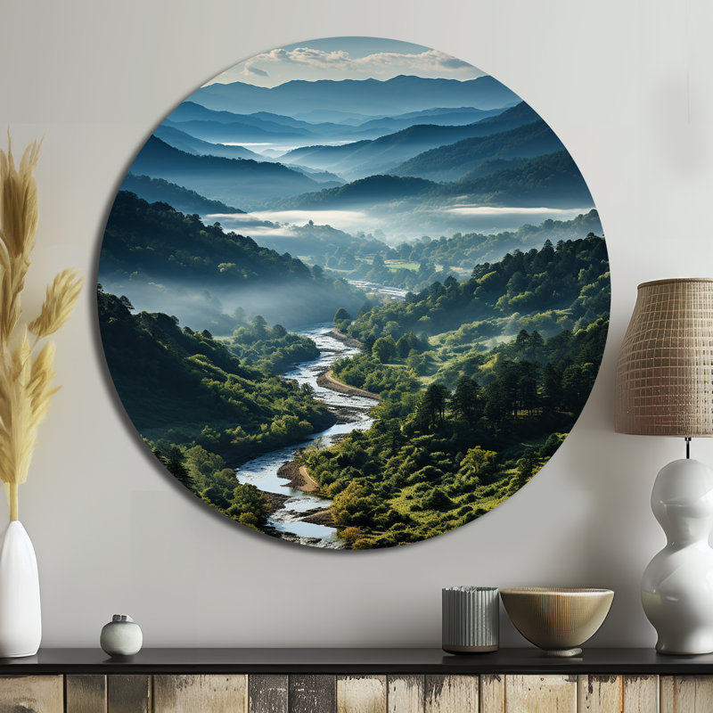 Greigh - Paysages d'art rond en métal, H 36 po x l 36 po