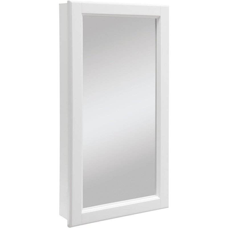 16 Inch Bathroom Medicine Cabinet, Wall Mounted, Mirror, White, 30" H x 16" W x 4.75" D