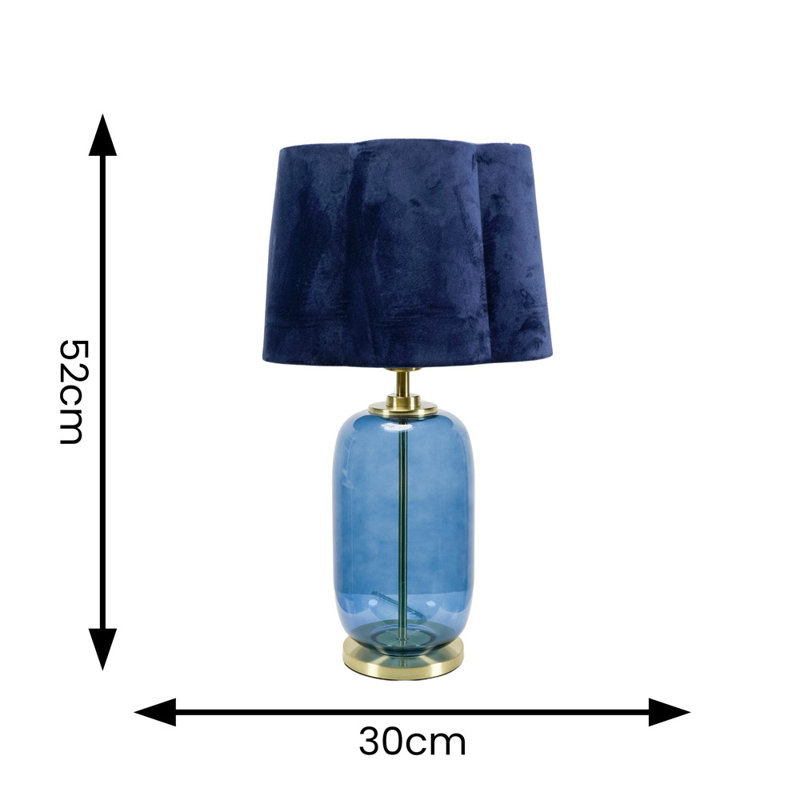 Sebrina Glass Table Lamp, Blue, Yes