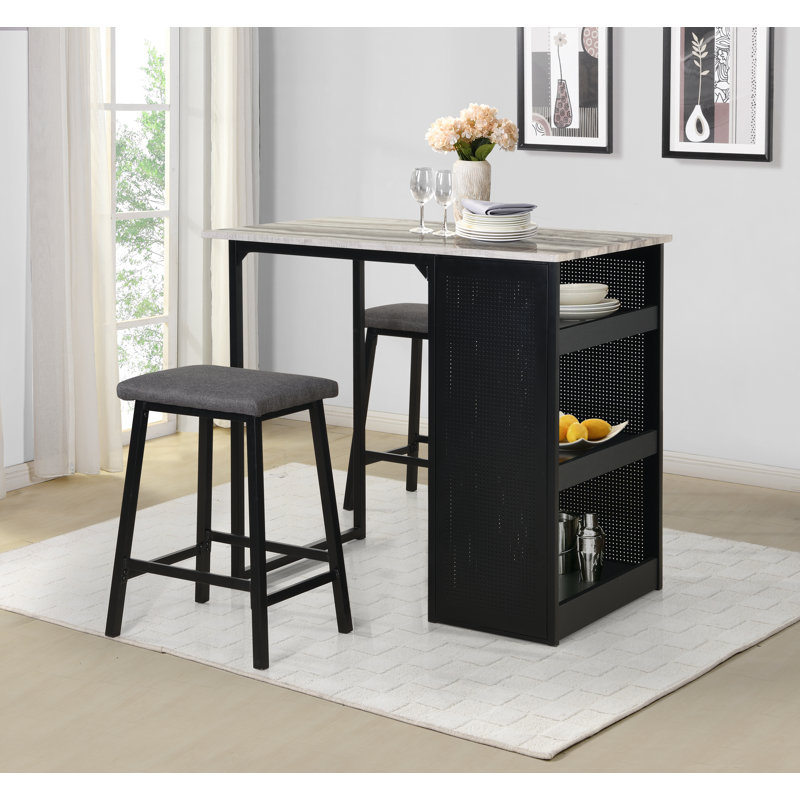 2 - Person Faux Marble Top Four Leg Dining Set