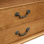 Console rétro en bois courbé avec 3 tiroirs, table d'entrée de 43 po avec tablette de rangement, canapé derrière le canapé et pieds en bois massif