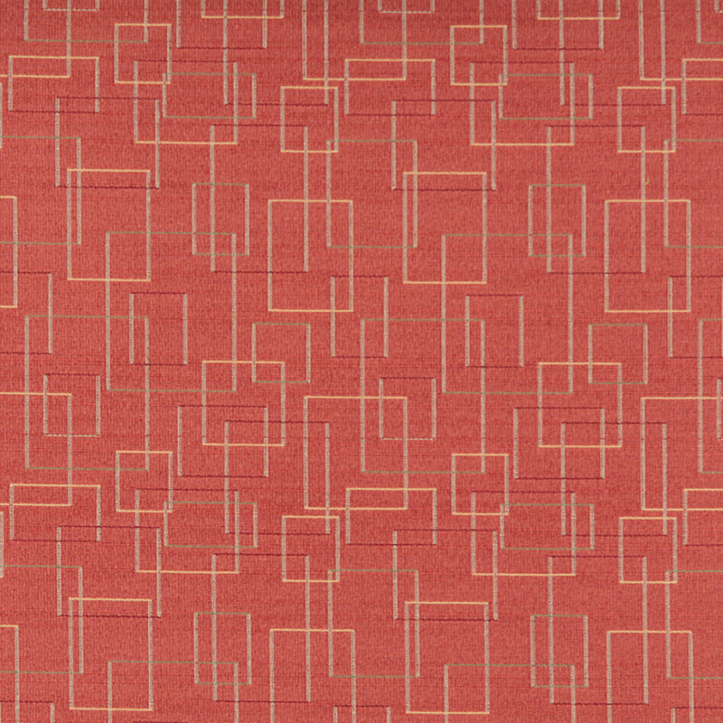Tissu à carrés géométriques, Orange