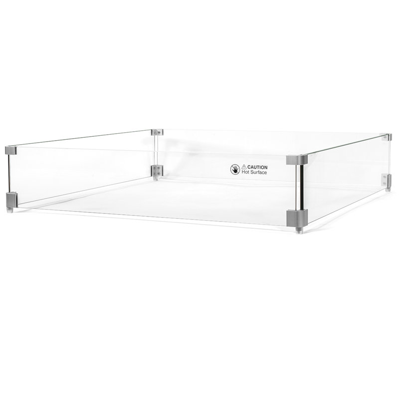 Pare-étincelles de table (verre), H 6 po x l 29,5 po x P 29,5 po