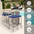 Aldonna 4 - Person Patio Dining Set Rectangular Table with Cushions Included-904989764-904989819