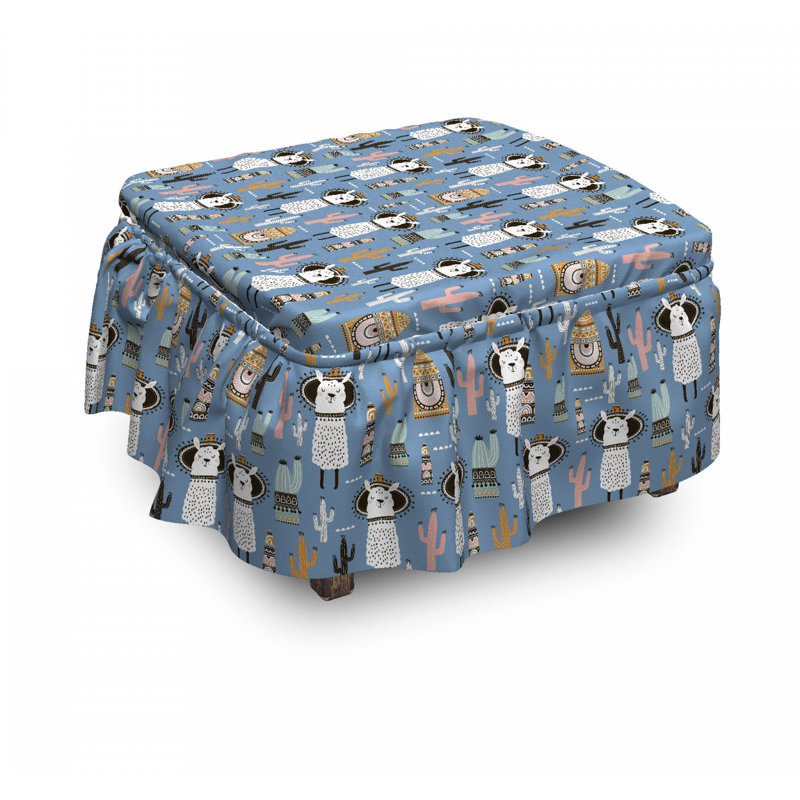 Housse pour repose-pieds tribal llama