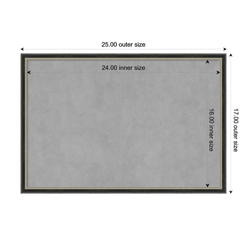 Tableau magnétique magnétique en métal, 17" H x 25" W