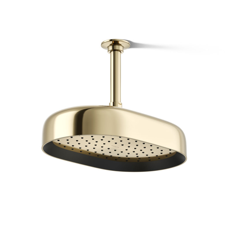 Statement™ 1.75 GPM Oblong 12 in. Rainhead with Katalyst Air-Induction Technology, Vibrant French Gold