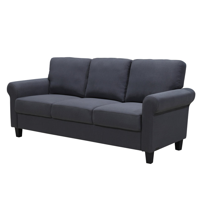 Canapé à accoudoirs roulés 80 po Homewood, Gris charbon