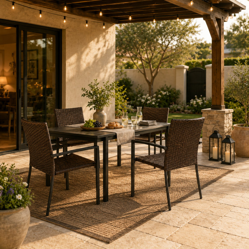 Fauteuils de patio Arden Cove Coastal Wicker, Brown