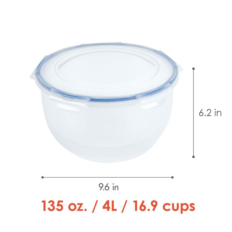 LOCK & LOCK Easy Essentials Food Storage lids/Airtight containers, BPA  Free, Rectangle-37 oz-for Pasta, Clear