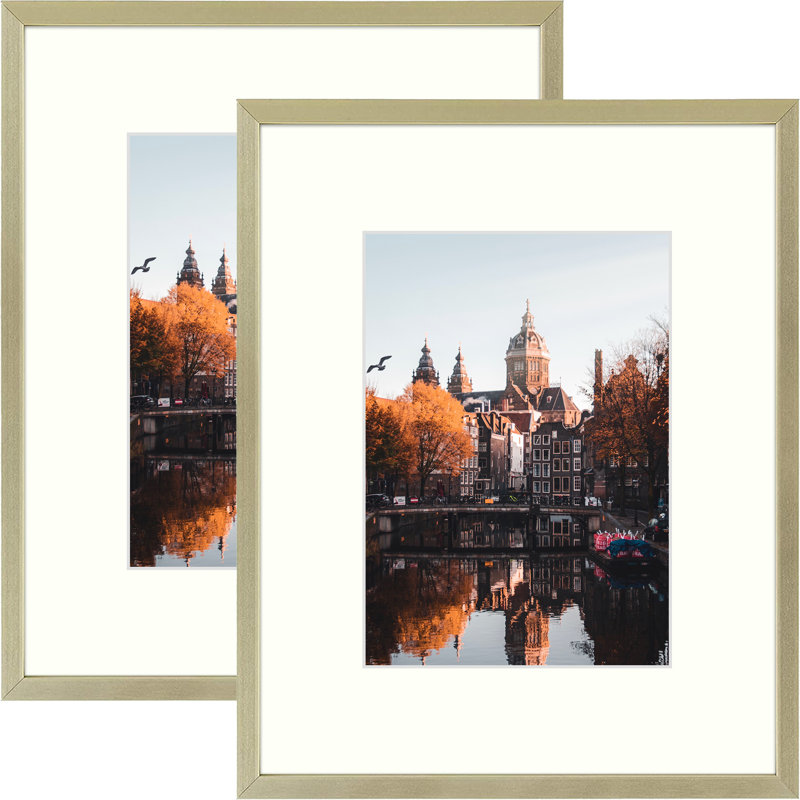 2 Piece Matte Gallery Wall Frame Set, Multi Photo Frames Collage, for Wall or Table Top Display, Black, 11" x 14"