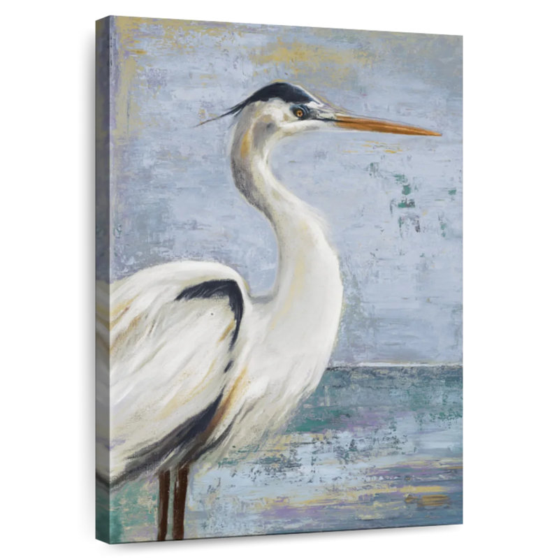 Brampt Blue Heron On Blue I, 39" H x 26" W