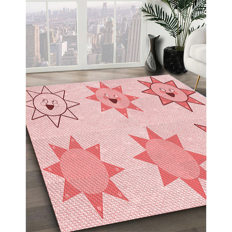 Tapis tissé à la machine en rouge, Rectangle de 2 pi x 3 pi