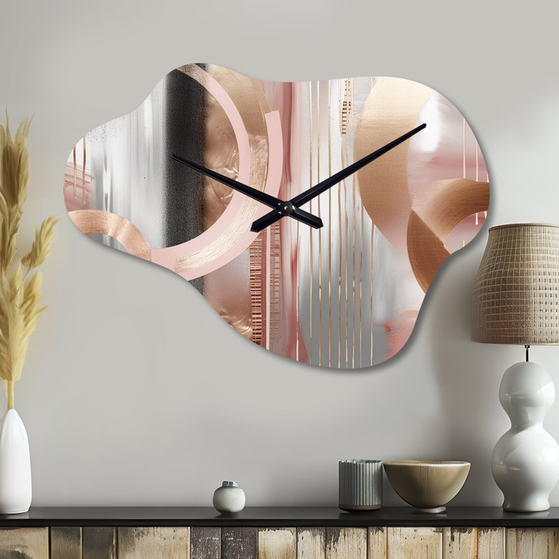 Sculpture horloge murale rose en forme de nuage, Petit