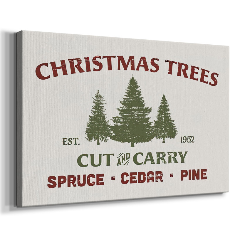 «Christmas Farm Sign I», reproduction sur toile, H 24 po x l 36 po x P 1,5 po