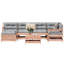 7 Piece Garden Sofa Set Solid Wood Douglas Fir