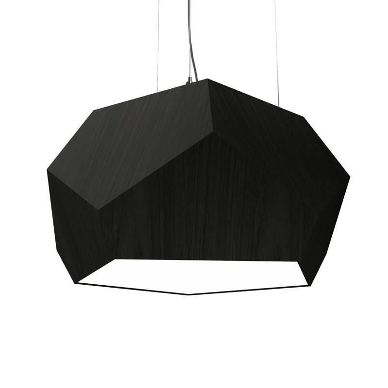 1 - Light LED Pendant, 8.19" H x 15.6" W x 15.6" D, Charcoal