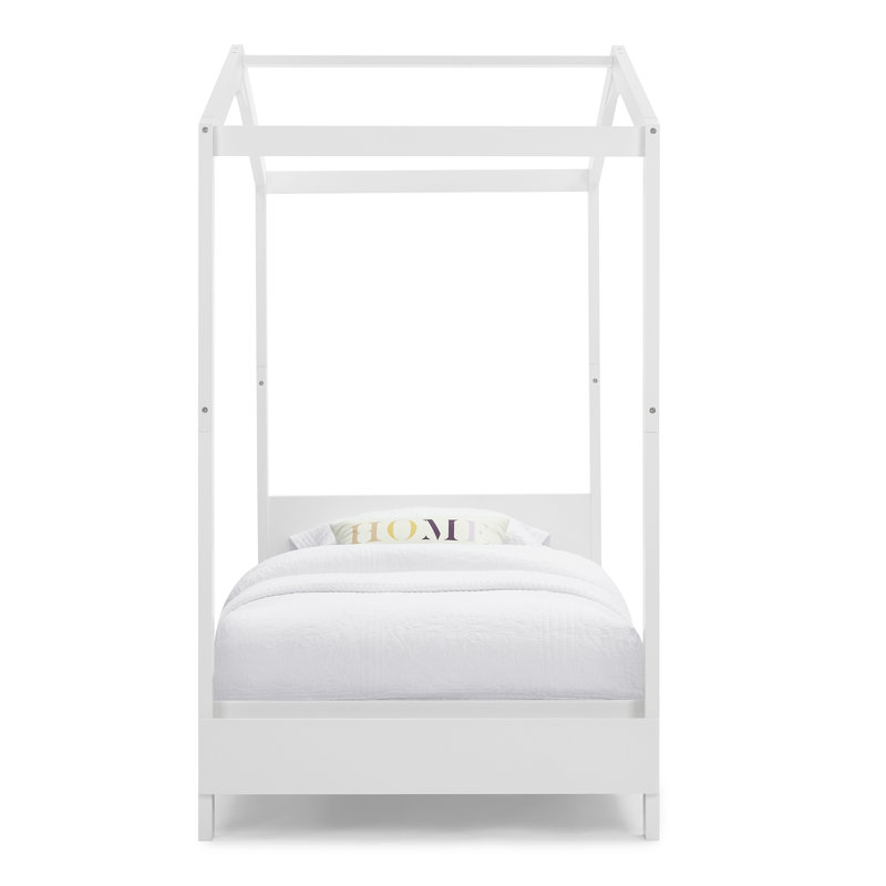 Bianca White Twin Platform Bed with Storage and Bookcase