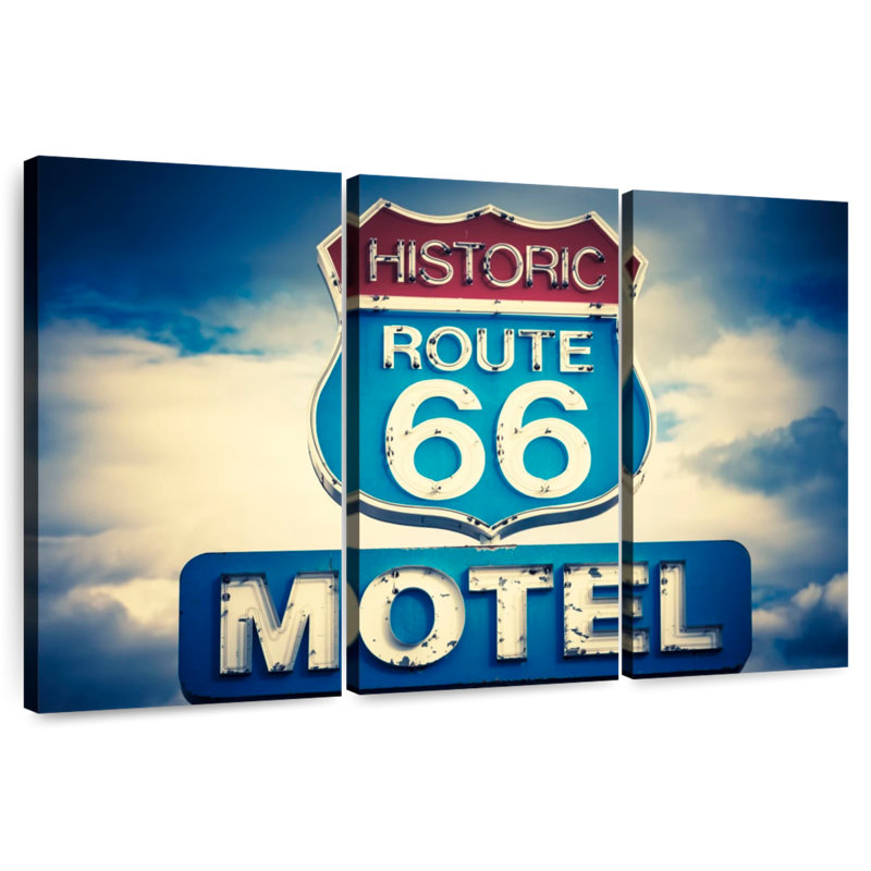 Enseigne historique Mehar Route 66, H 36 po x l 57 po