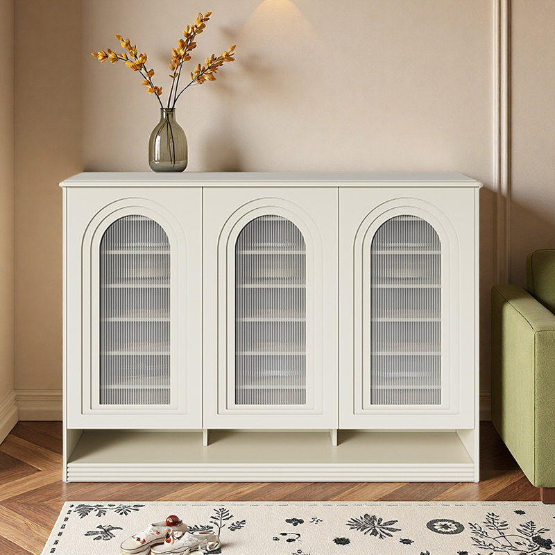 Armoire à chaussures de style français à la mode, H 40,67 po x l 57,83 po x P 15,75 po, Crème