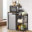 Mini Fridge Stand With Storage Shelves, 3-Tier Mini Fridge Cabinet Microwave Stand Baker Rack, Wood Utility Storage Shelf With Mini Fridge Storage Space For Dorm Kitchen