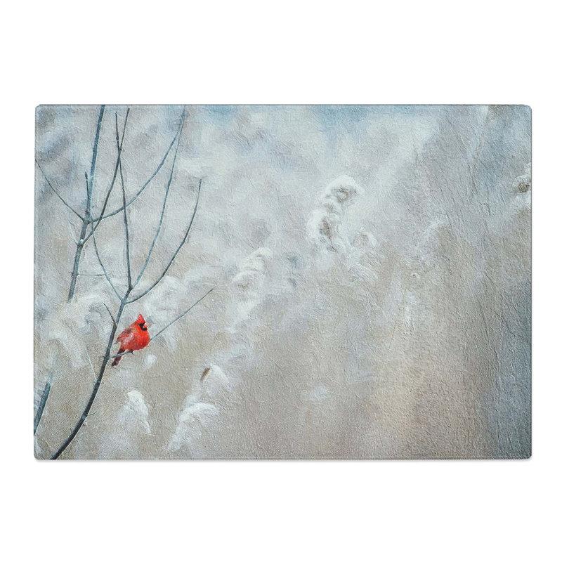 Tempered Glass Bird Chopping Board, 39 cm W x 28.5 cm L