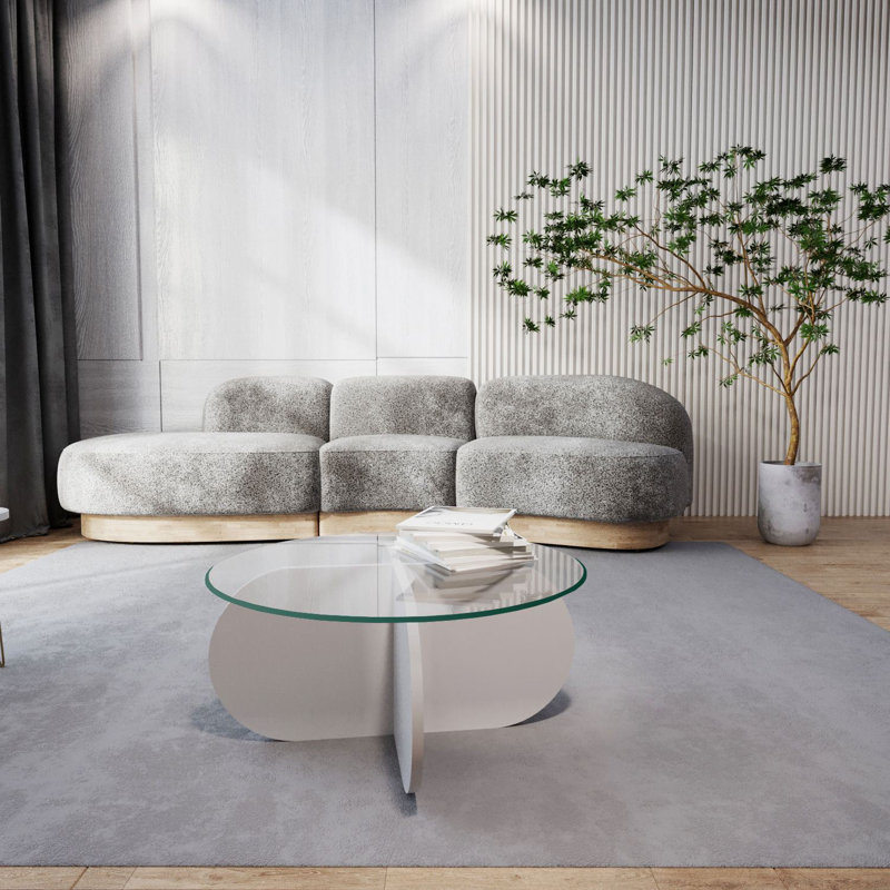 Tonna Four Leg Coffee Table, White, 35cm H x 75cm W x 75cm D