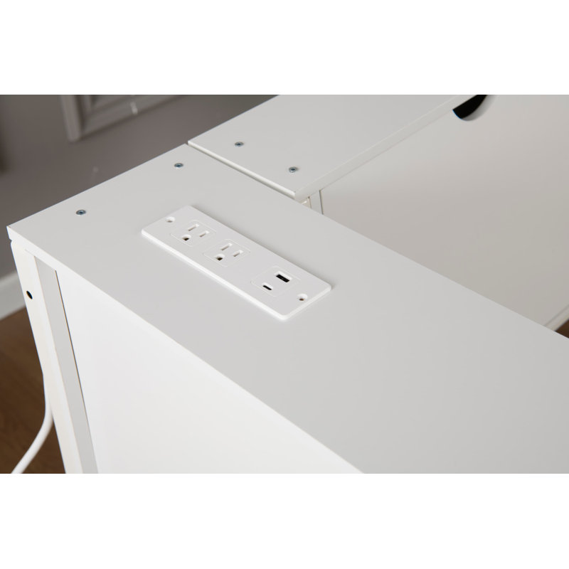 2 lits plateforme en métal (taille simple) avec bibliothèque de rangement intégrée, éclairage DEL, station de recharge, 2 tiroirs et têtes de lit avec rangement, 3 configurations, blanc