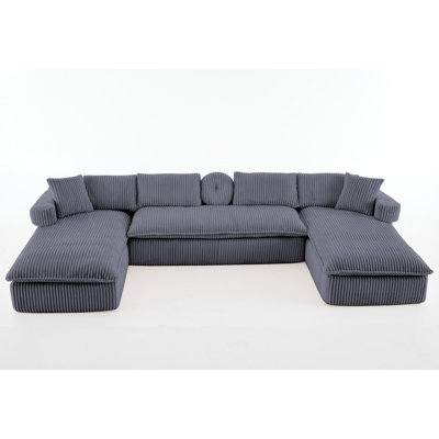 149" Oversized Sectional Couch With Deep Seat,7-in-1 U Shaped Modular Sofa, No Assembly