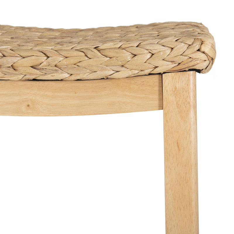 Hyacinth Hand-Woven Solid Wood Frame Counter and Bar Stool, Counter Stool (29" Seat Height)