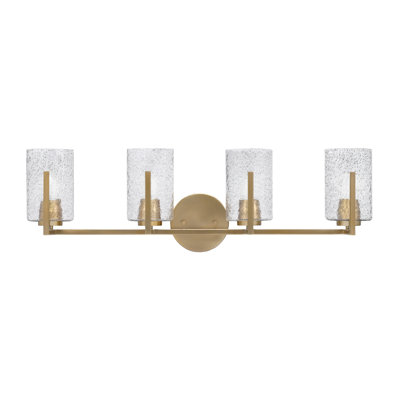 Barre d'éclairage de salle de bain 4 lumières Dayberry avec verre à bulles 4 po