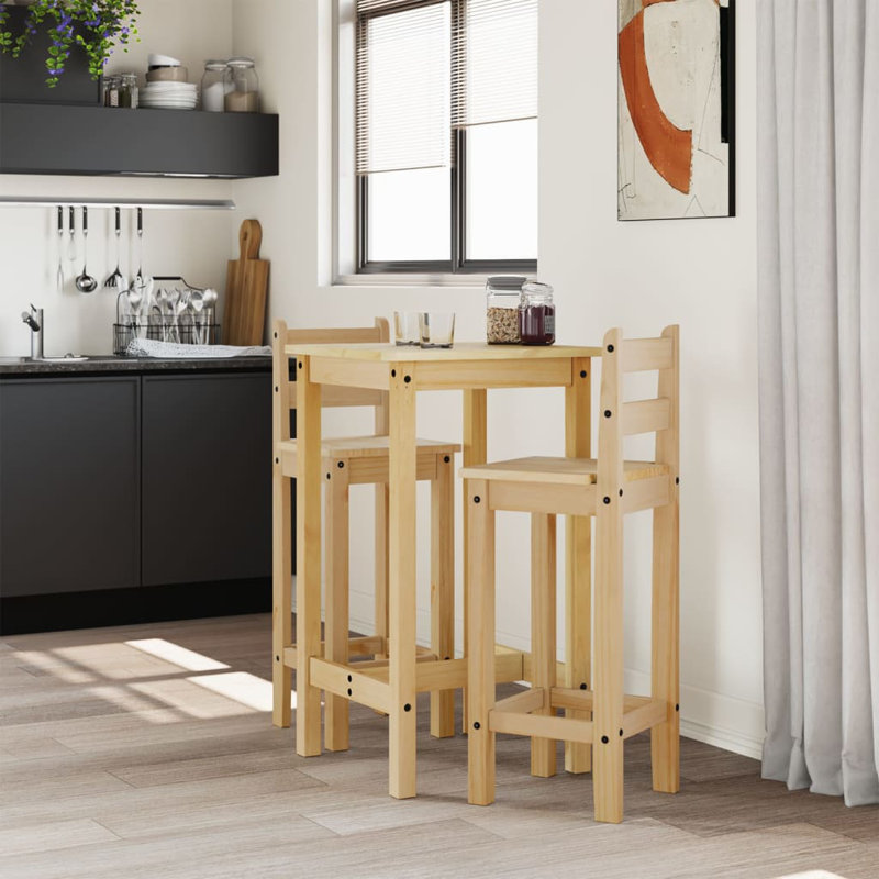 Armonee 57cm Solid Wood Bar Set, Brown