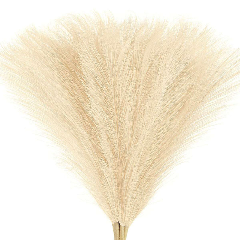 Jernigan 18" Faux Pampas Grass Decor Artificial Fake Branches Plants (Set of 5), Beige
