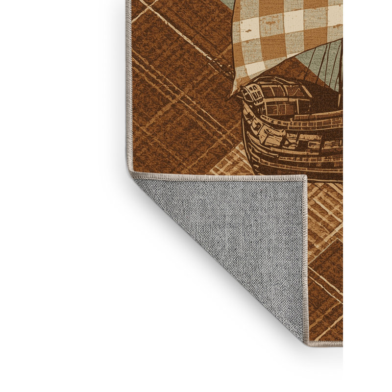 Tapis écossais brun lavable à la machine Parkwoods, 2x3