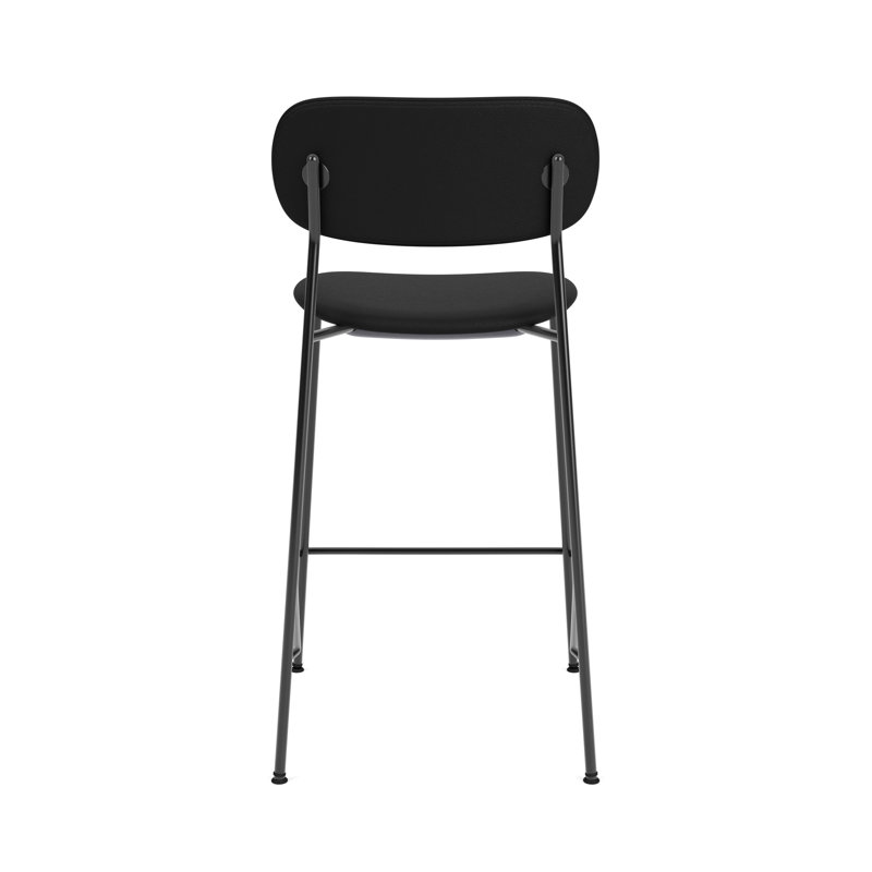 Co Chair Leather Upholstered Seat and Back, Black, Counter Stool (27” Seat Height)