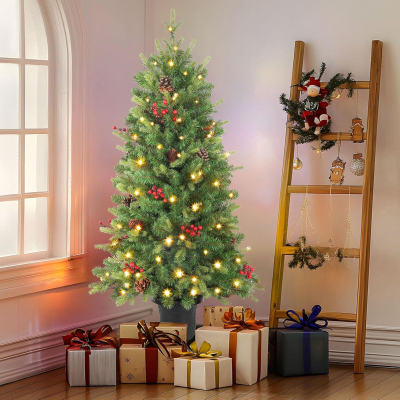 49.21cm H Lighted Artificial Christmas Tree