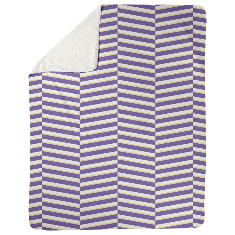 Couverture polaire rayures fracture, l 50 po x L 60 po, Mauve / Jaune