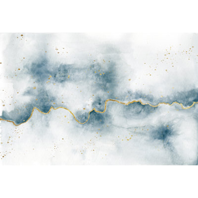 Flow with Gold 1 Piece Wrapped Canvas Painting