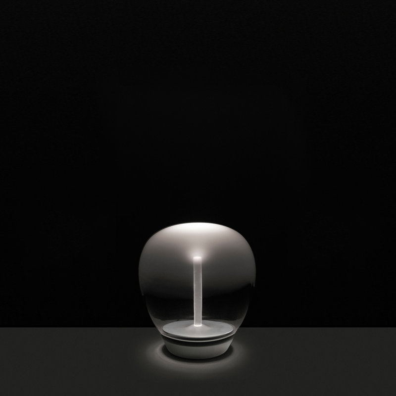 Empatia White Glass LED Table Lamp, 11.38" H