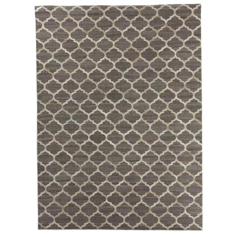 Berlin Cowhide Geometric Area Rug, Rectangle 12' x 15'