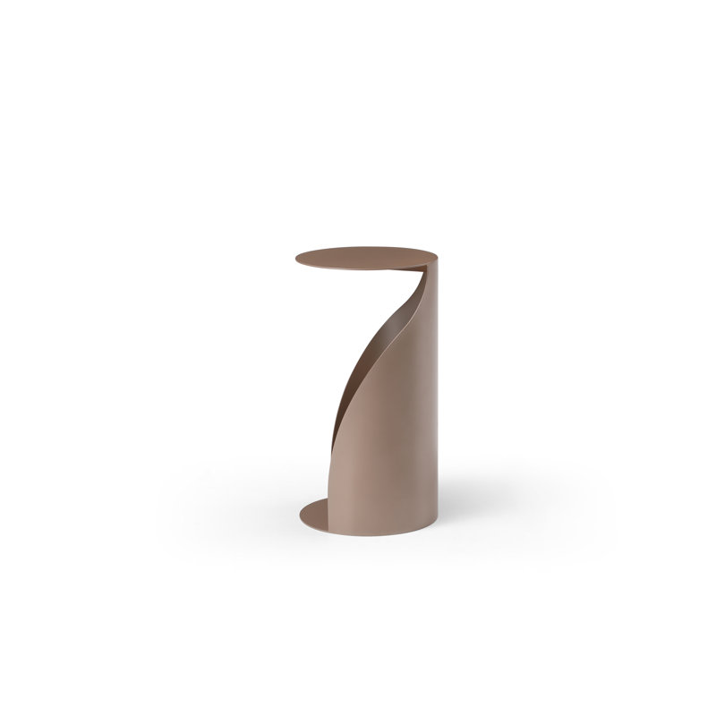 Table de bout ronde à piédestal en acier doré 21 po, 21"