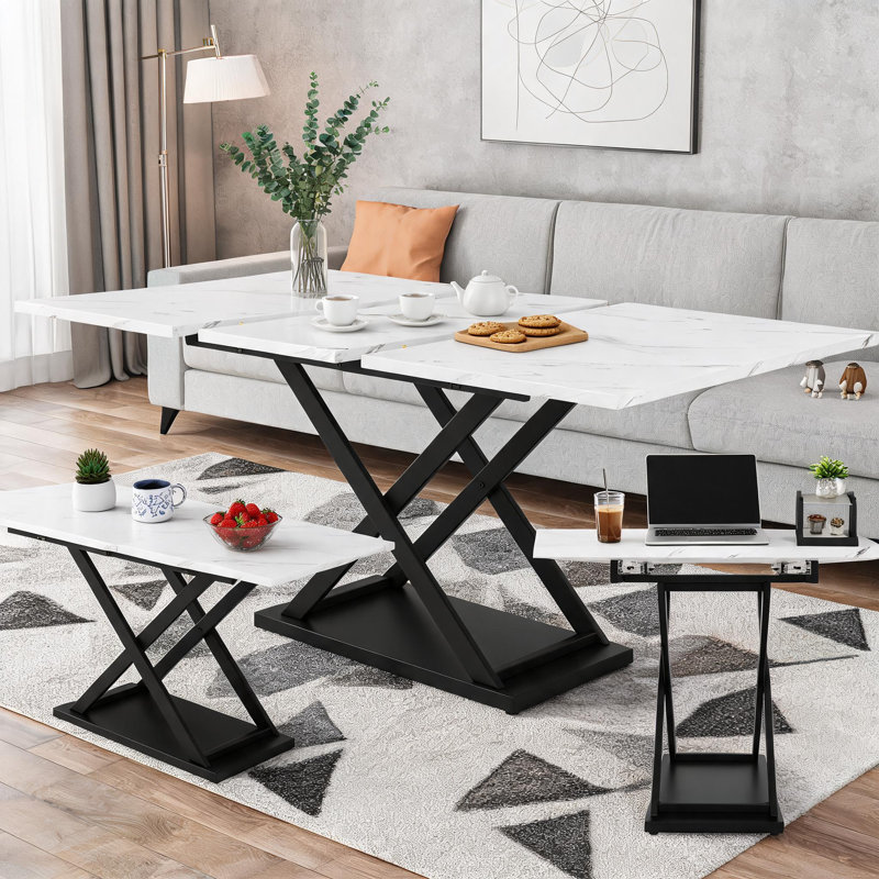Extendable Metal Base Dining Table