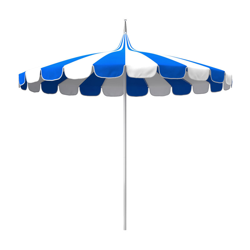 8.5' Two-Tone Canvas Pagoda Umbrella, Pacific Blue - Pacifica